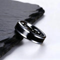 6MM Men's Tungsten Carbide Black Enamel Ring Wedding Band
