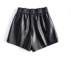PENDRA Sheepskin Wide Leg Leather Shorts