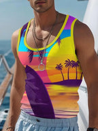 PENDRA Printed Sleeveless Palm T-Shirt