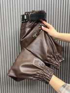 PENDRA PU Leather Warm Pants