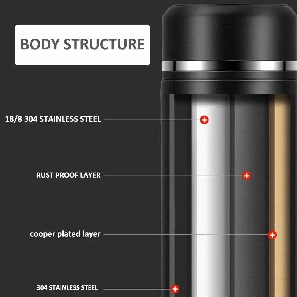 500ML High-Quality 304 Stainless Steel Smart Thermos Insulated Tea and Water Separation Cup for Men Women Best Christmas Gift