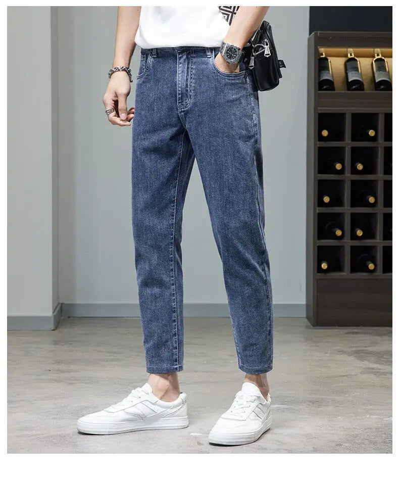 Comfortable Stylish Trendy Luxury Men's Jeans 2023 Summer Blue Cowboy Classic Jeans Casual Stretch Luxury Denim Pants for Men