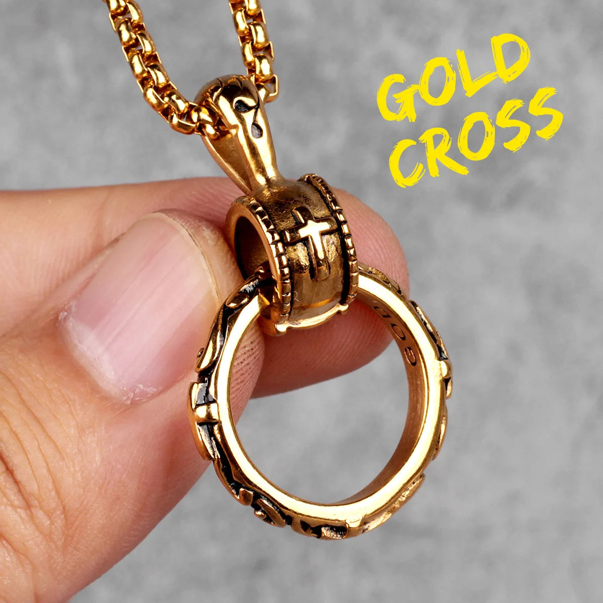 PENDRA Cross Steel Ring