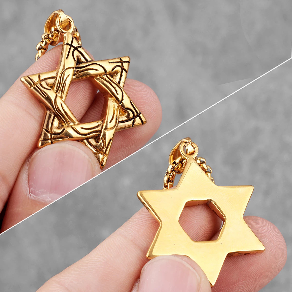PENDRA Judaism Hexagram Boyfriend Steel Necklace