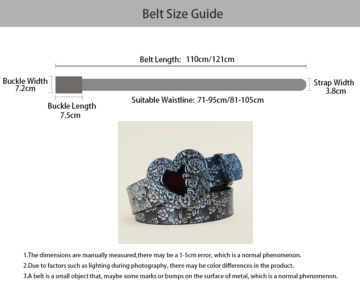 Fashionable Casual PU Leather Belt with Red Heart Buckle for Men And Women Luxury Designer a Love Buckle Pattern for Jeans Skirt