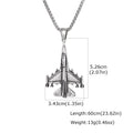 Vintage Fighter Jet Pendant Necklace for Men,Stainless Steel Military Airplane Charm Necklace,Pilot Jewelry Gift
