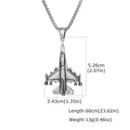 Vintage Fighter Jet Pendant Necklace for Men,Stainless Steel Military Airplane Charm Necklace,Pilot Jewelry Gift