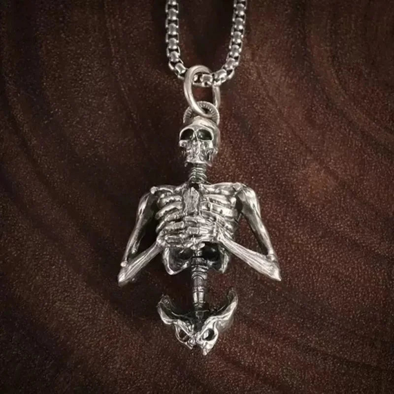 PENDRA Punishedman Gothic Skull Pendant Necklace