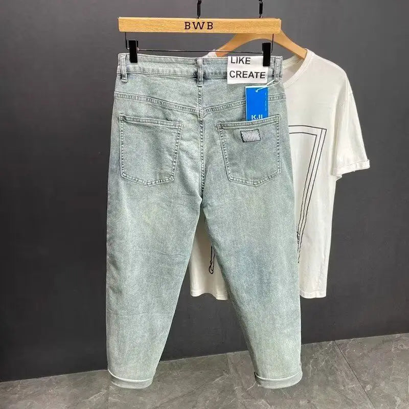 PENDRA Straight Leg Denim Washed Pants