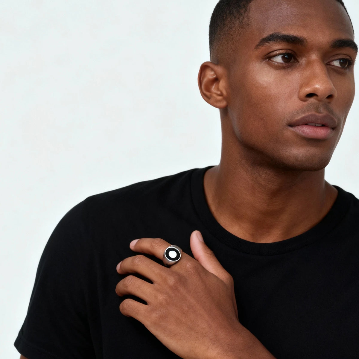 New Stainless Steel Ring for Men Boys,Waterproof Silver Color Stainless Steel Signet Ring,Statement Chunky Ring Thumb Ring