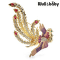 PENDRA Big Phoenix Enamel Lifelike Peacock Brooch
