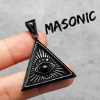 PENDRA Masonic Illuminati Eye Steel Necklace
