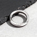 Viking Rune Symbol Mobius Ring for Men,Silver Color Stainless Steel Twisted Ring,Simple Classic Jewelry Gift