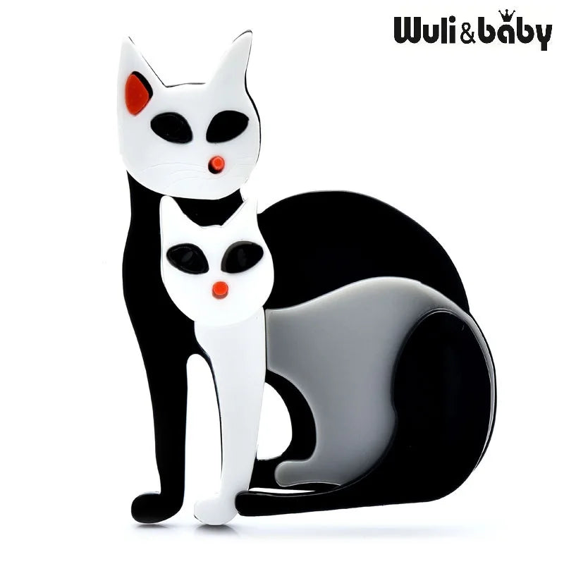 PENDRA Cute Acrylic Cat Brooch