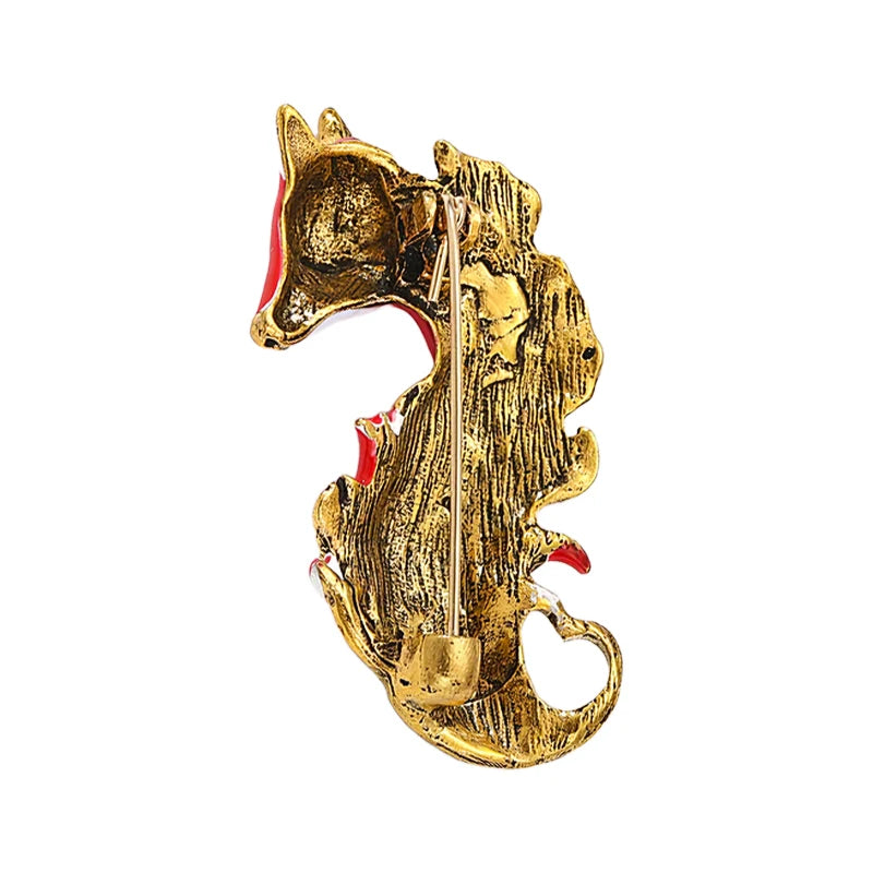 PENDRA Vintage Beautiful Fox Brooch