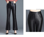 PENDRA Micro Flared Leather Fleece Pants