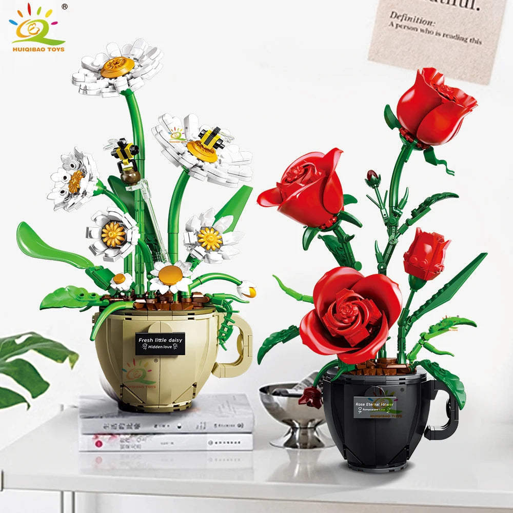 PENDRA Orchid Rose Floral Building Set