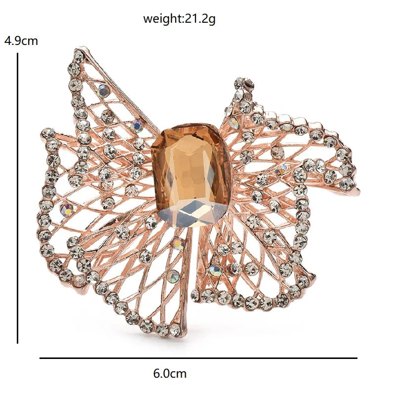 PENDRA Bellara Hollow Crystal Bowknot Brooch