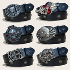 PENDRA Norayne Leather Black Skull Punk Belt