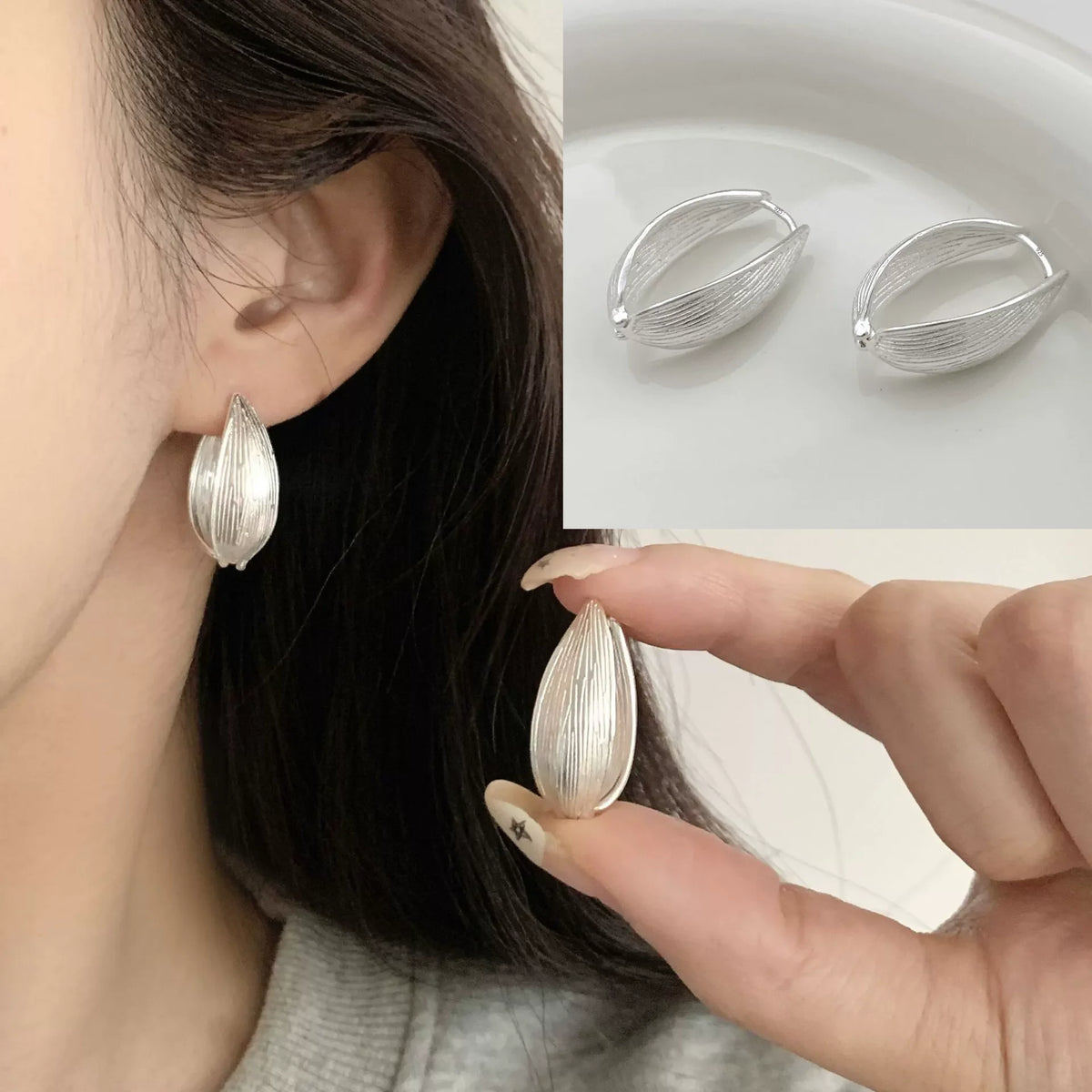 VENTFILLE 925 Sterling Silver Bow Knot Ear Clip for Women Girl Ribbon Design Ballet Style Sweet Jewelry Gift Dropshipping