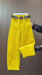 PENDRA Curved Cut Woolen Wide Leg Pants