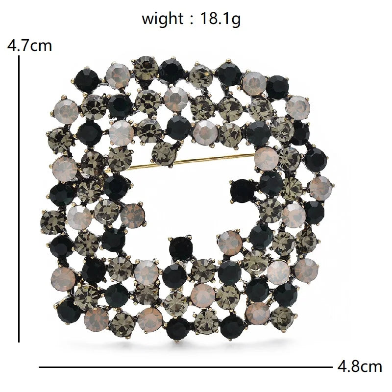 PENDRA Rhombelle Rhinestone Geometric Rhombus Brooch