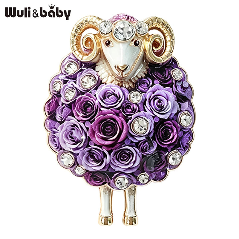 PENDRA Meadow Rhinestone Sheep Brooch