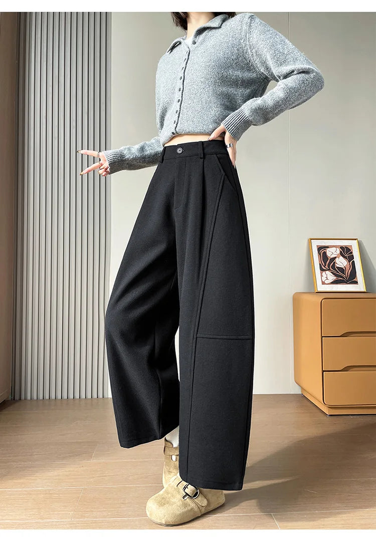 PENDRA Wide Leg Waist Straight Pants
