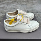 PENDRA Ivory Leather White Leather Low-Top Thick-Sole Platform Sneakers