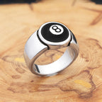 PENDRA Black8 Stainless Steel Number 8 Ring