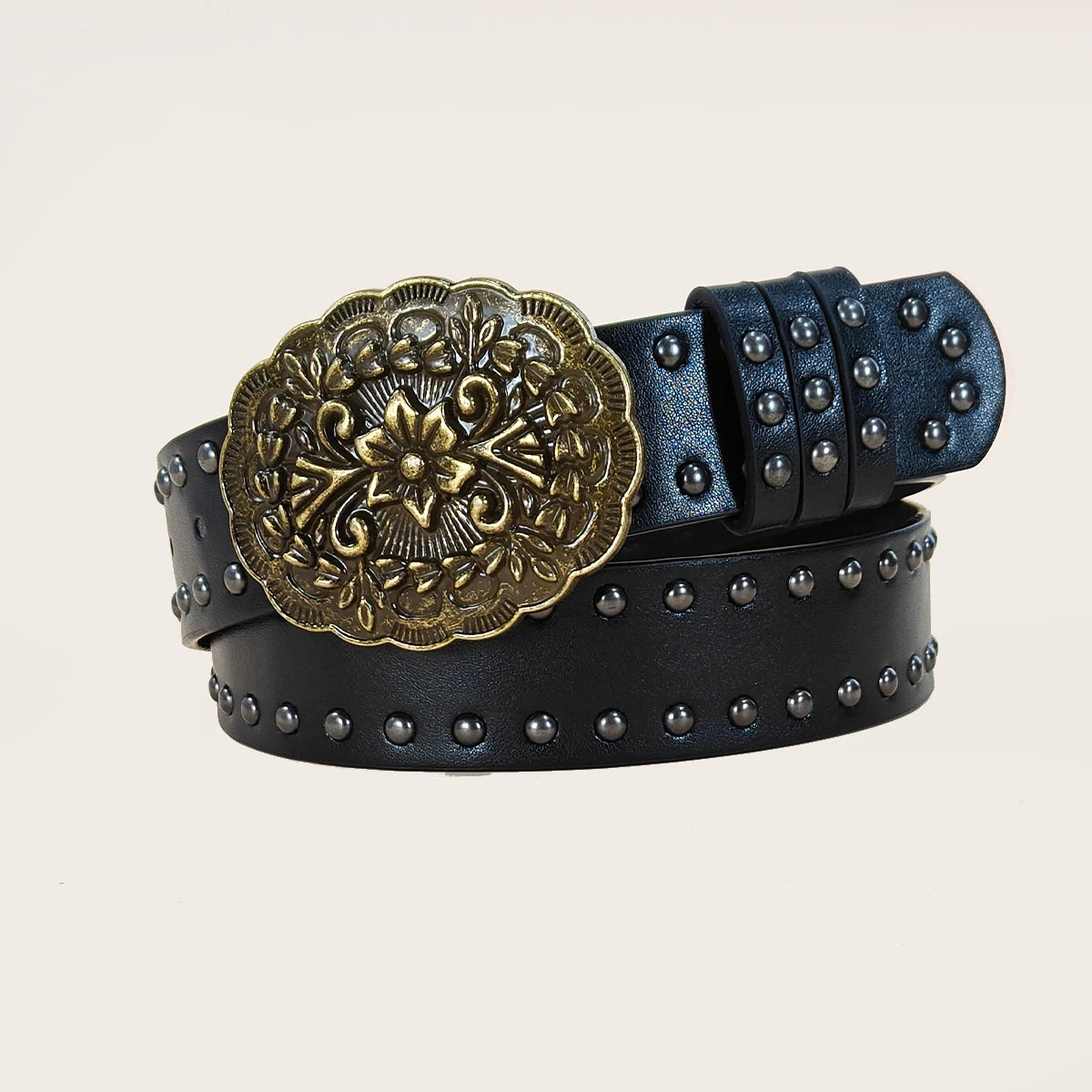 Heavy Retro Rivet Belt For Men and Women Luxury Designer Fashion Personality High-End Waistband With Jeans New Plus Belt Trend