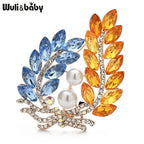 PENDRA Harvest Wheat Crystal Badge Brooch