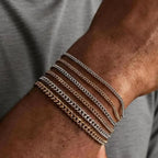 1.5/2/3mm Simple Cuban Chain Bracelets for Men Women,Adjustable Stainless Steel Curb Chain Wristband,Casual Jewelry Gift