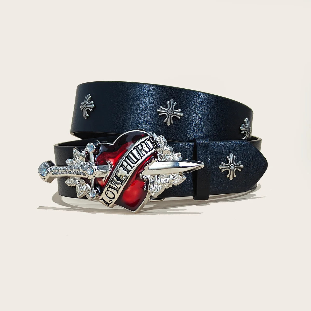 PENDRA Miralia D-Buckle Skull Gothic Belt