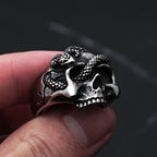 PENDRA Snakeskull Gothic Skull Snake Ring