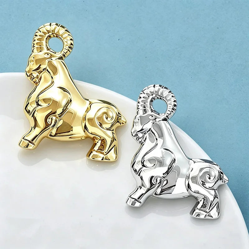 PENDRA Stainless Steel Goat Brooch