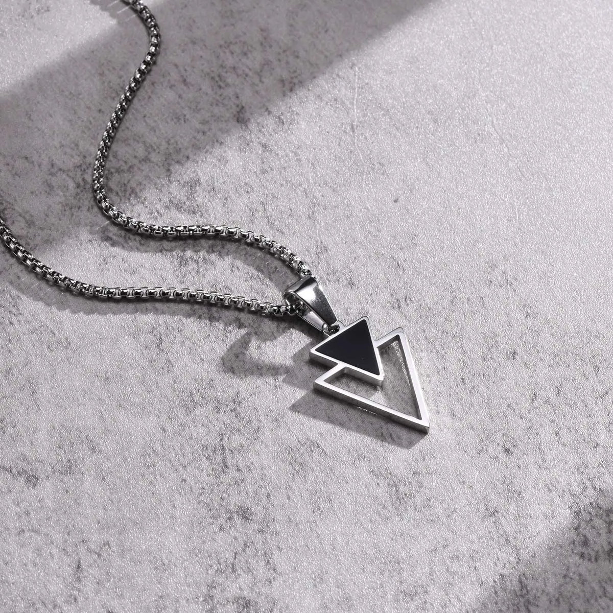 PENDRA Triangle Hollow Geometric Pendant Necklace