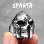 Stainless Steel Men Rings Spartan Helmet Warrior Skull Punk Rock Gothic for Biker Male Boy Jewelry Creativity Gift Wholesale
