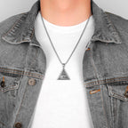 PENDRA Eye God Triangle Steel Necklace