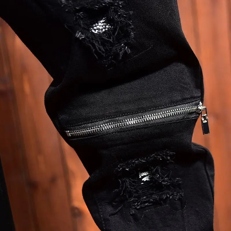 PENDRA Korean Black Elastic Jeans