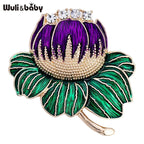 PENDRA Lotuselle Enamel Lotus Flower Brooch