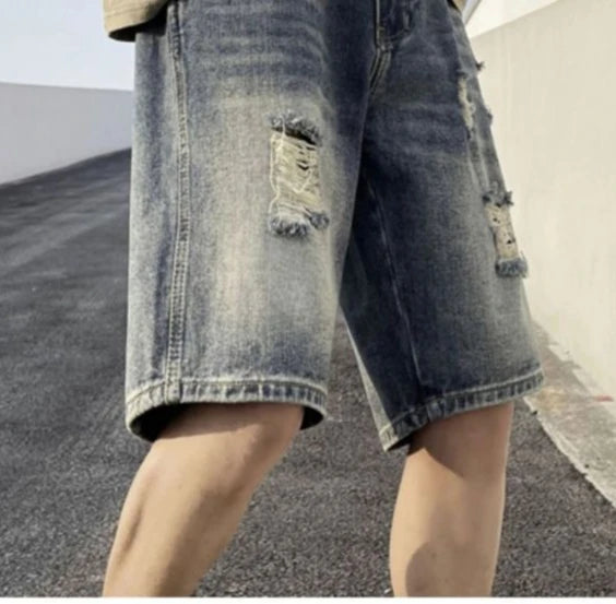 PENDRA Denim Ripped Pants