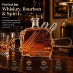Novelty Glass Chainsaw Decanter for Whiskey Bourbon Spirits Decorative Liquor Bottle with Stopper