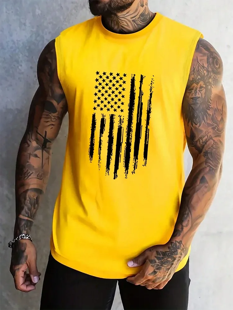 Summer Daily Exercise Men's Tank Top Outdoor Sports Running Fitness Men's Sleeveless T-shirt Urban Street Men's Tank Top 3D Prin