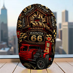 1pc Featuring a Route 66 Hot Rod Garage Design, This All-Over Print Duckbill Hat Has a Fitted Closure And Is Stylishly Hand Wash