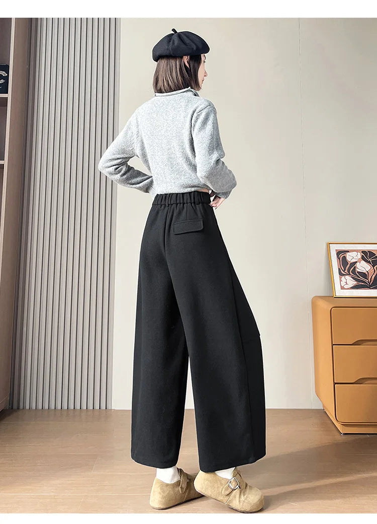 PENDRA Wide Leg Waist Straight Pants