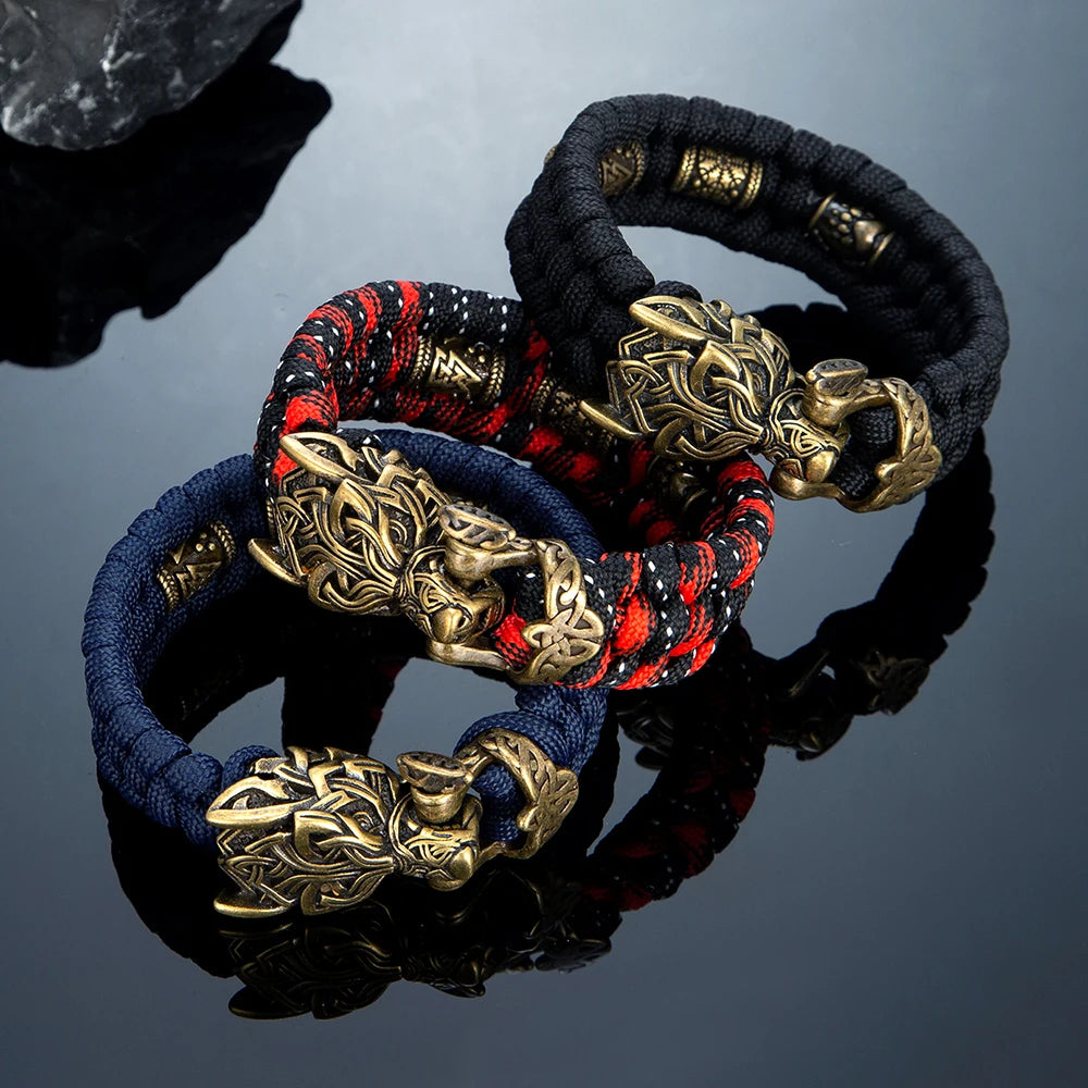PENDRA Celtic Knot Rune Wolf Bracelet