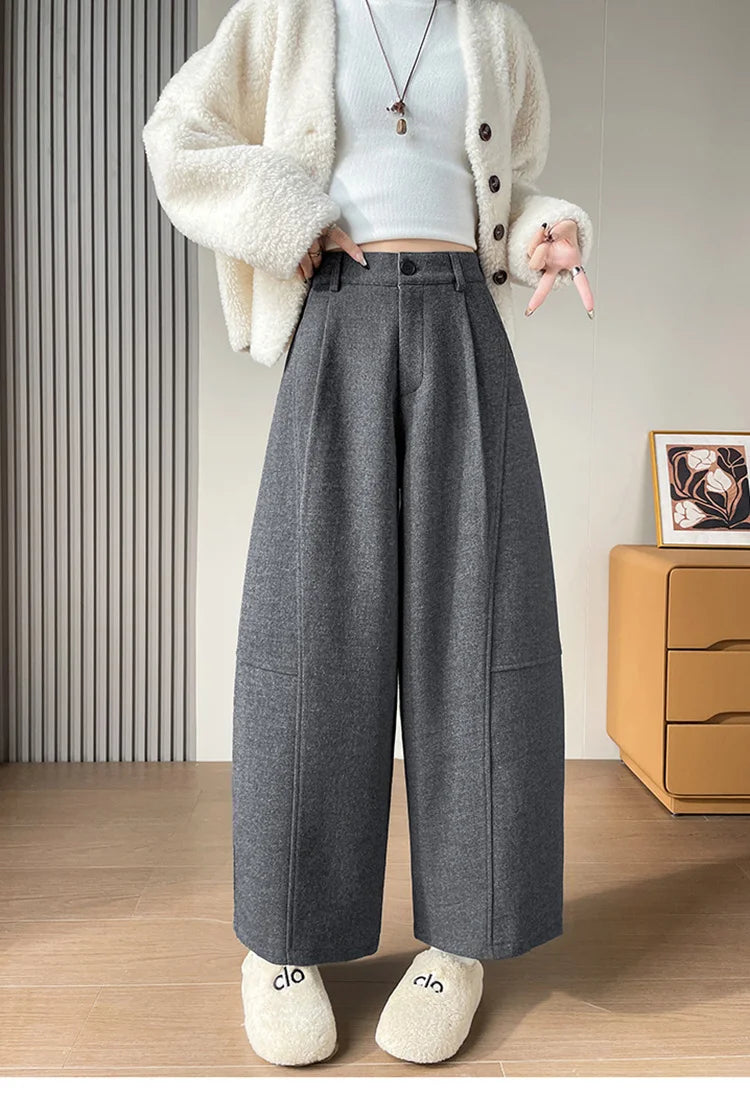 PENDRA Wide Leg Waist Straight Pants