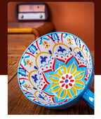 Bohemian Pattern Ceramic Coffee Mug Large Capacity Colorful Tea Cup For Daily Use Collection Ornaments