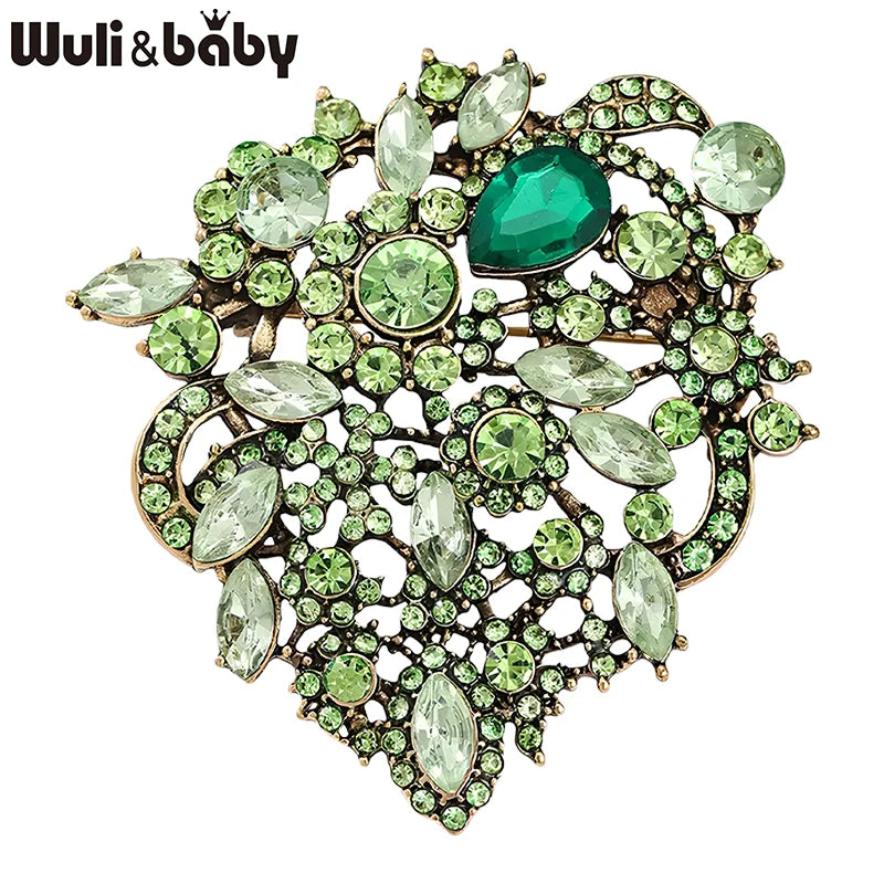 PENDRA Crystelle Vintage Crystal Flower Brooch